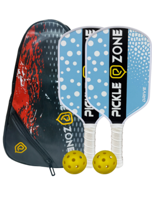 Drive T300 16MM Carbon Fiber Pickleball Paddles With Bag & 2 Balls (Set of 2)