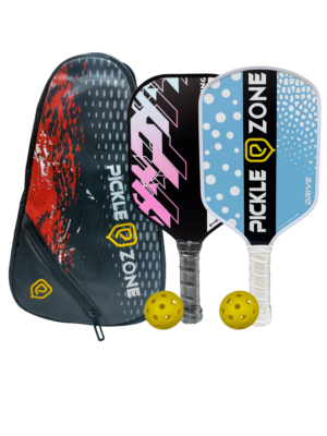 Zing T300 13MM Carbon Fiber & Drive T300 16MM Carbon Fiber Pickleball Paddle With 1 Pickleball Paddle Bag and 2 Balls (Set of 2)